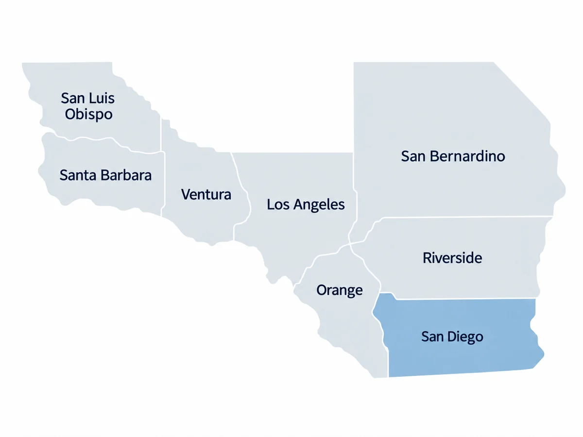 San Diego Map Map of San Diego County